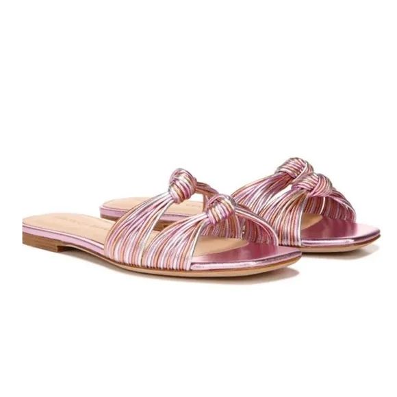 Veronica Beard Gemma Metallic Slide Sandal