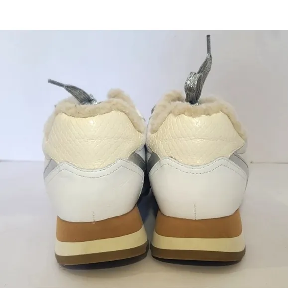 Veronica Beard Womens Hartley 2 Wool Metallic Sneakers US 8.5