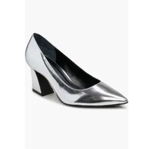Vince Camuto Hailenda Pointed Toe Pumps Reflective Metallic Silver Women’s 5