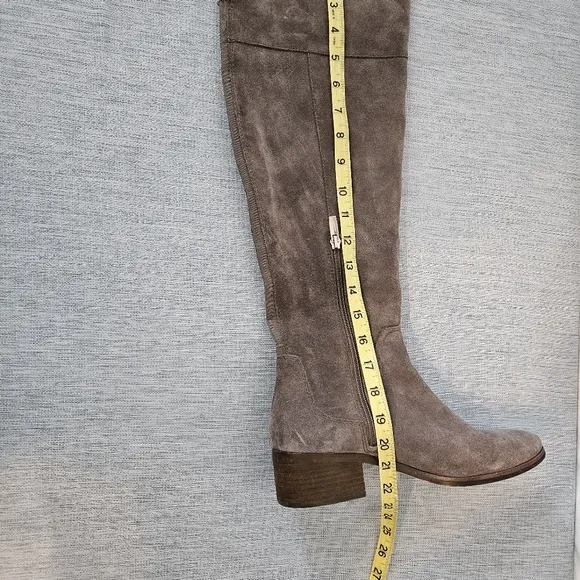 Vince‎ Camuto Shoes Womens 9.5M Taupe Over the Knee Boots Stacked Block Heel