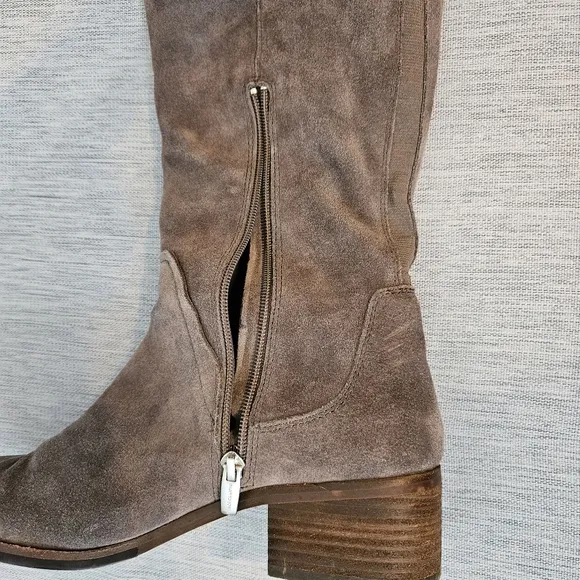Vince‎ Camuto Shoes Womens 9.5M Taupe Over the Knee Boots Stacked Block Heel