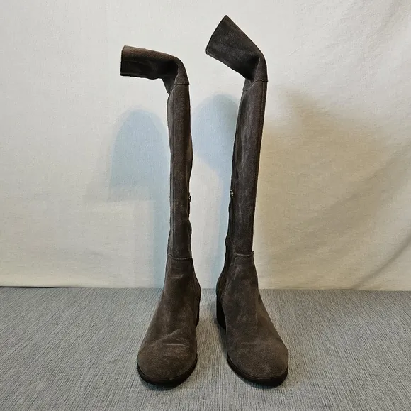 Vince‎ Camuto Shoes Womens 9.5M Taupe Over the Knee Boots Stacked Block Heel