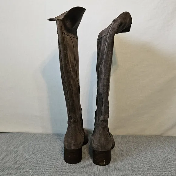 Vince‎ Camuto Shoes Womens 9.5M Taupe Over the Knee Boots Stacked Block Heel