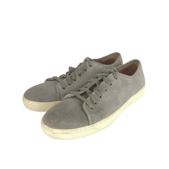 Vince Mens Sneakers Lace Up in Gray Leather Casual SHoes Size 12 EU 46