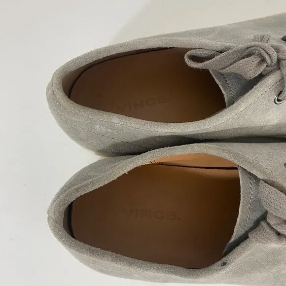 Vince Mens Sneakers Lace Up in Gray Leather Casual SHoes Size 12 EU 46