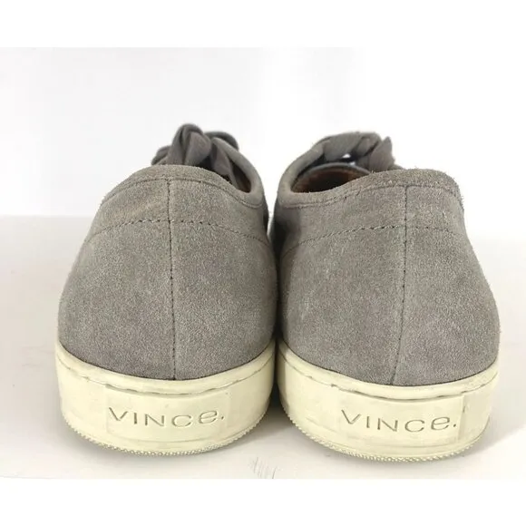 Vince Mens Sneakers Lace Up in Gray Leather Casual SHoes Size 12 EU 46
