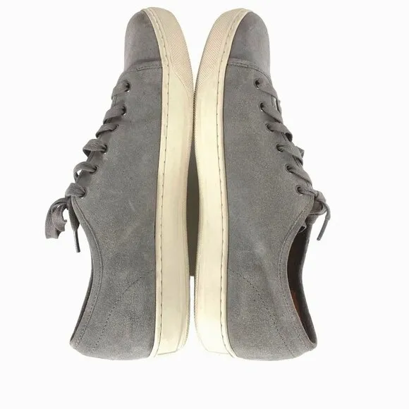 Vince Mens Sneakers Lace Up in Gray Leather Casual SHoes Size 12 EU 46