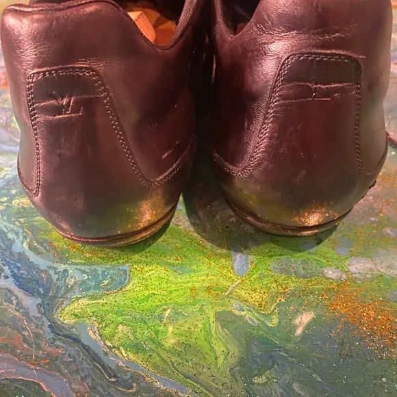 Vintage 90s Louis Vuitton Brown leather lace up trainers Men's Shoes size 9.5