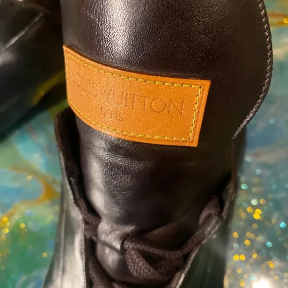 Vintage 90s Louis Vuitton Brown leather lace up trainers Men's Shoes size 9.5