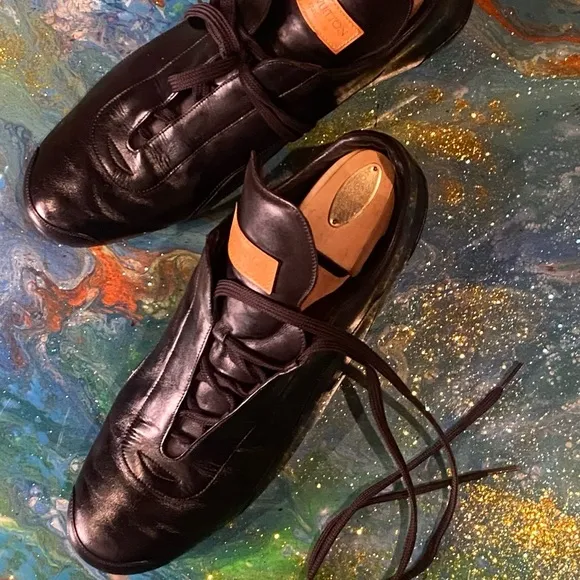 Vintage 90s Louis Vuitton Brown leather lace up trainers Men's Shoes size 9.5