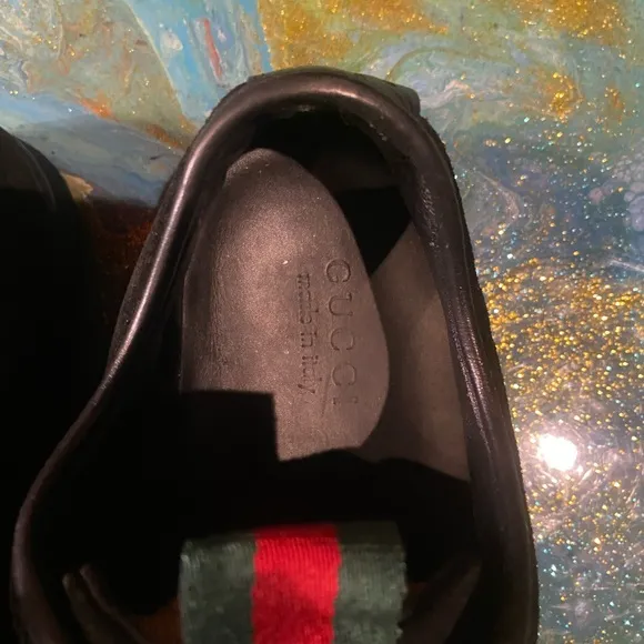 Vintage classic Gucci Black Leather Sneaker SIZE 10 1/2 D