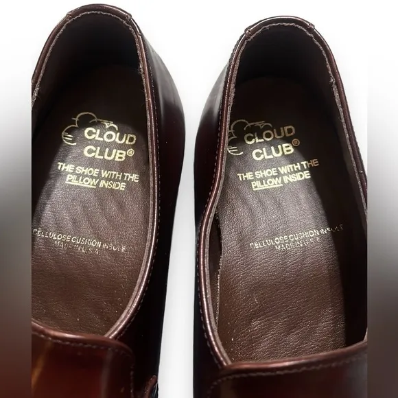 Vintage Cloud Club Men’s Leather Dress Shoes Size Burgundy Brown Size 11