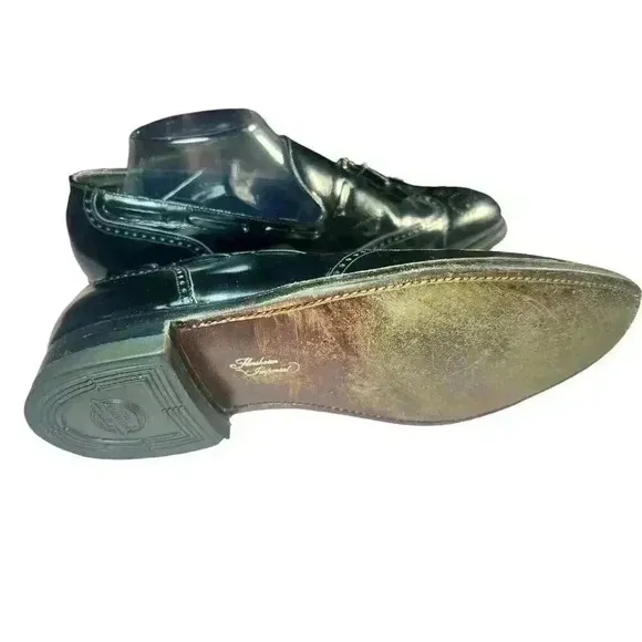 Vintage Florsheim Mens Oxford 9 The Royal Imperial Black Wing Tip Dress Shoes