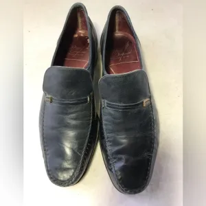 Vintage Florsheim royal imperial 7.5E blue leather slip on loafers shoes mad men