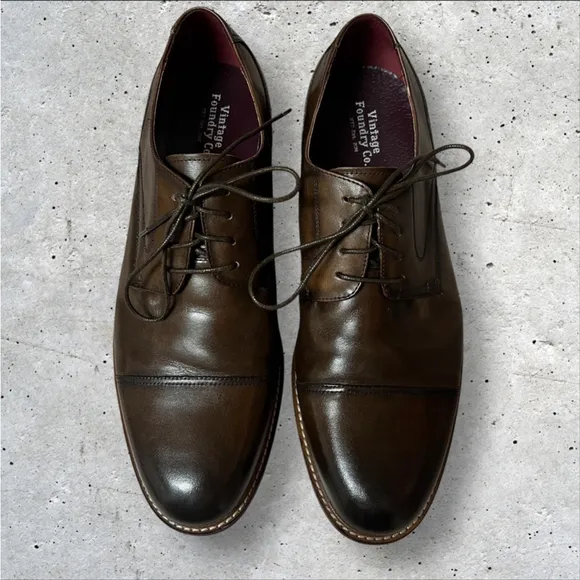 Vintage Foundry Co. Men’s Brown Oxford Leather Dress Shoes Office Career, Sz 13