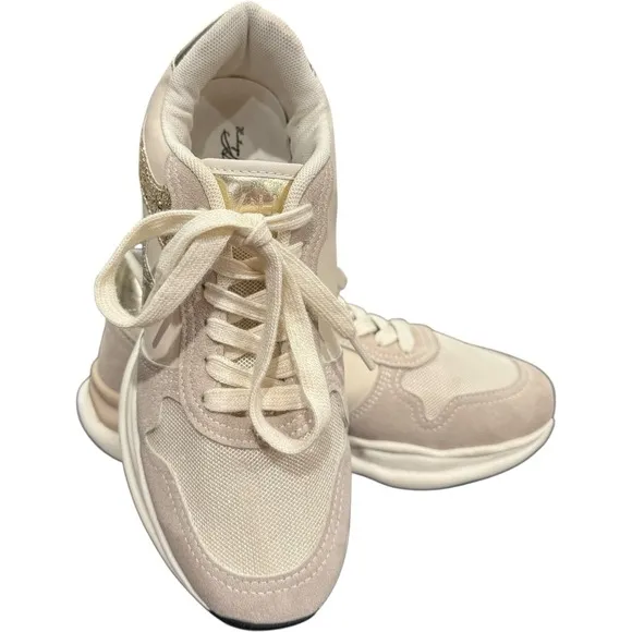 Vintage Havana Women's Nude Run Glitter Star/Tan Sneakers Shoes Casual Size 8