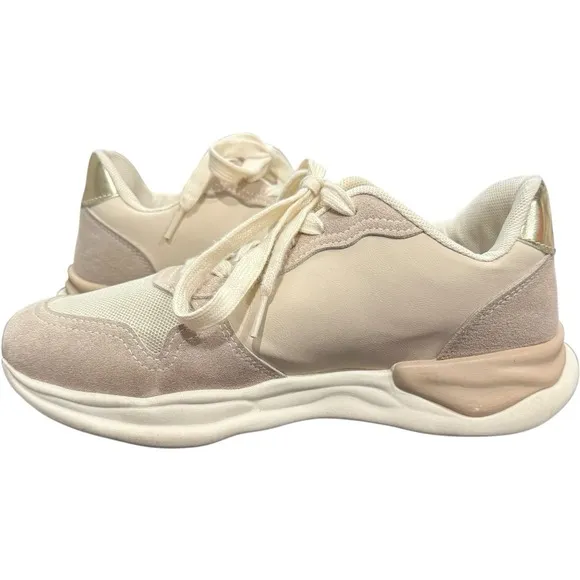Vintage Havana Women's Nude Run Glitter Star/Tan Sneakers Shoes Casual Size 8