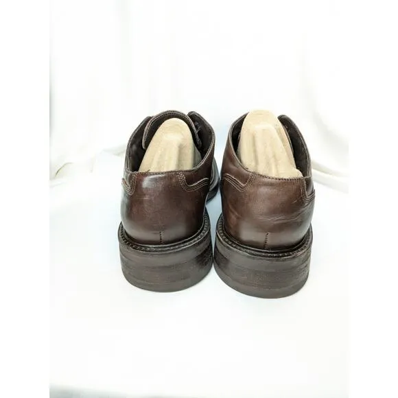 Vintage Kenneth Cole Oxford Shoes Mens Sz 7.5 Brown Leather Chunky Y2K Italy