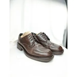 Vintage Kenneth Cole Oxford Shoes Mens Sz 7.5 Brown Leather Chunky Y2K Italy