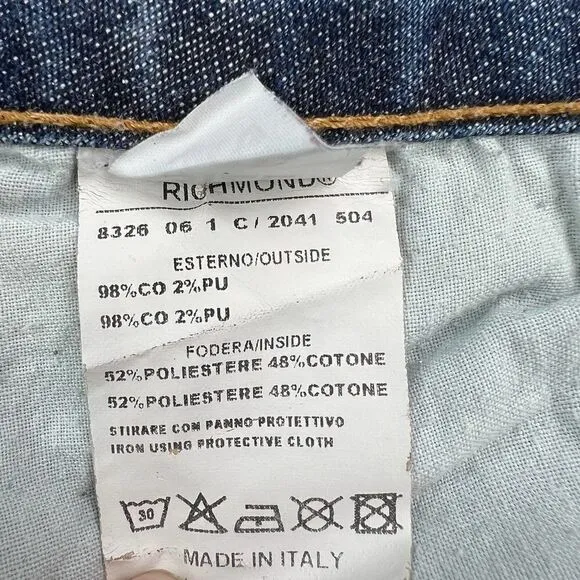 VINTAGE Richmond Women Flare Jeans Blue Washed Denim Pants US 28 Made in Italy