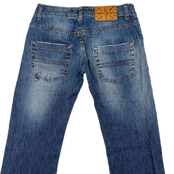 VINTAGE Richmond Women Flare Jeans Blue Washed Denim Pants US 28 Made in Italy