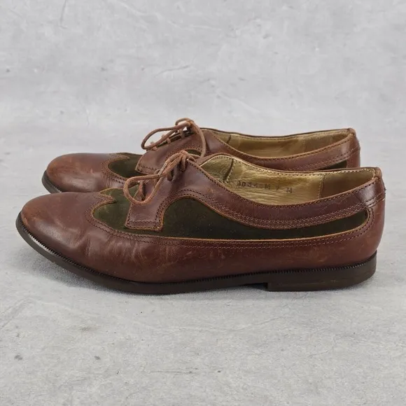 Vintage Timberland Made In Italy Wingtip Leather Oxford Dress Shoes Mens 7 M