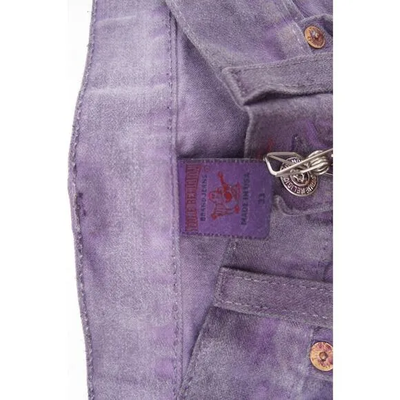 Vintage True Religion Ricky Straight Leg Purple Dyed USA Made Jeans Men’s 33x31