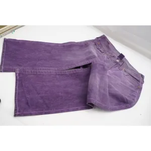 Vintage True Religion Ricky Straight Leg Purple Dyed USA Made Jeans Men’s 33x31