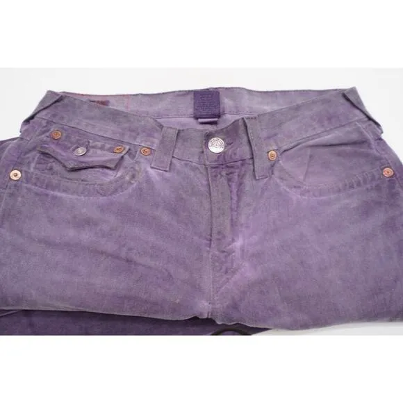Vintage True Religion Ricky Straight Leg Purple Dyed USA Made Jeans Men’s 33x31
