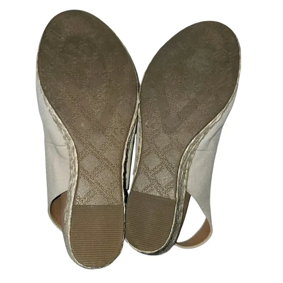 Vionic 9.5 Coralina Oatmeal Slingback Espadrille Supportive Raffia Wedge Shoes