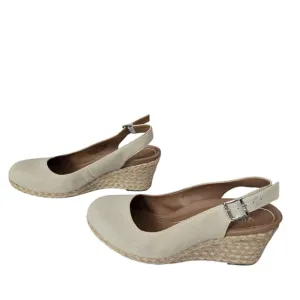 Vionic 9.5 Coralina Oatmeal Slingback Espadrille Supportive Raffia Wedge Shoes