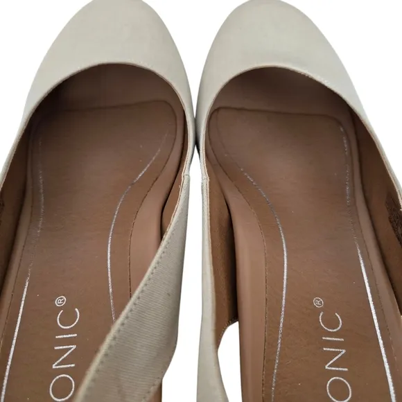 Vionic 9.5 Coralina Oatmeal Slingback Espadrille Supportive Raffia Wedge Shoes