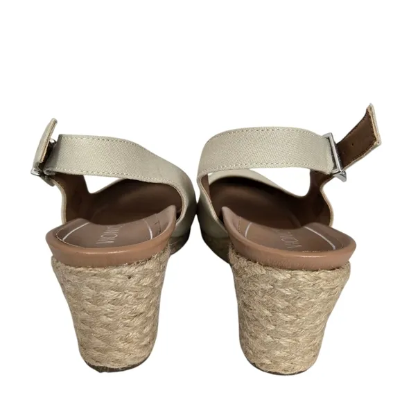 Vionic 9.5 Coralina Oatmeal Slingback Espadrille Supportive Raffia Wedge Shoes