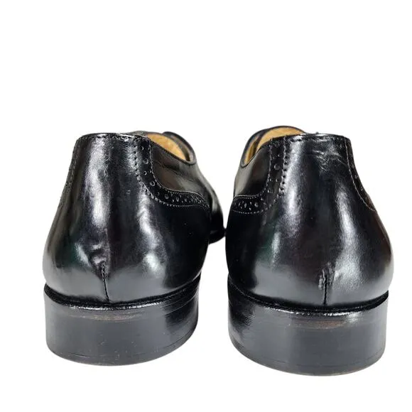 Vito Rufolo Dress Shoes sz 9.5 M Men Oxford Derby Cap Toe Black Leather Italy