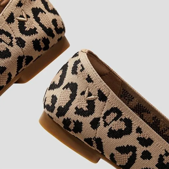 VIVAIA‎ Leopard Ballet Flats Comfortable Slip-On Shoes Casual EU/39.5 US/8.5