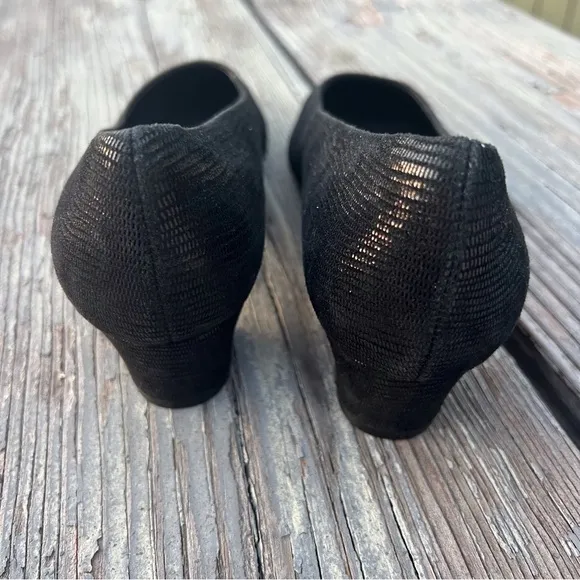 Váneli Astyr Women Black Pointed Block Heel Pump Shoes
