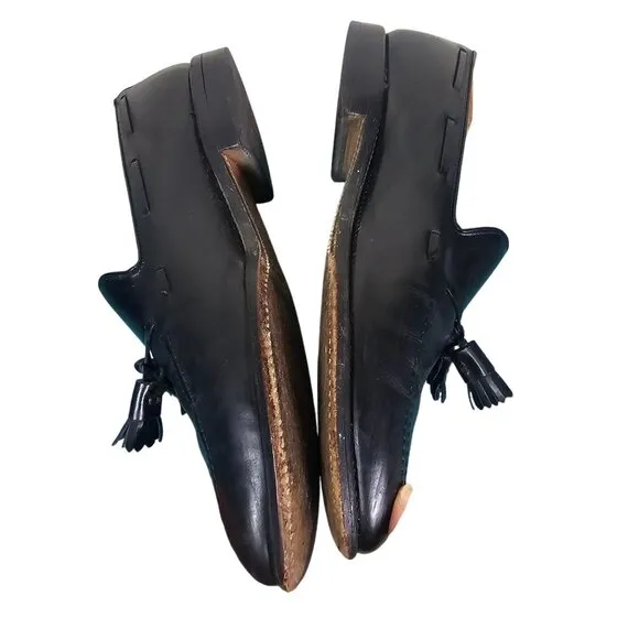 VTG Allen Edmonds Grayson Black Leather Tassel Loafers Size 11.5 C Quiet Luxury