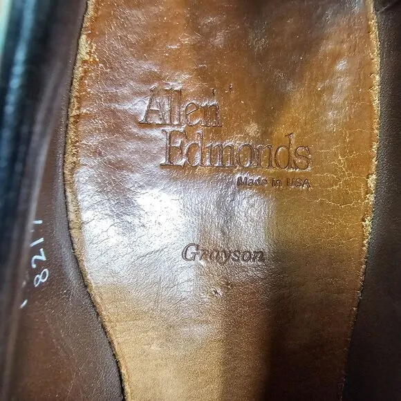 VTG Allen Edmonds Grayson Black Leather Tassel Loafers Size 11.5 C Quiet Luxury
