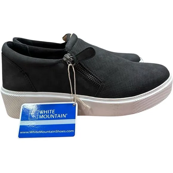 WHITE MOUNTAIN DOUBLY BLACK &amp; WHITE PLATFORM SHOES WOMEN'S SIZE 8 NWT READ