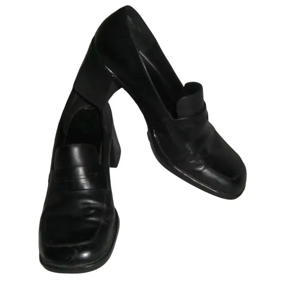 White Mountain Loafers Vintage 90's Black Penny Chunky y2k Bratz Preppy Academia