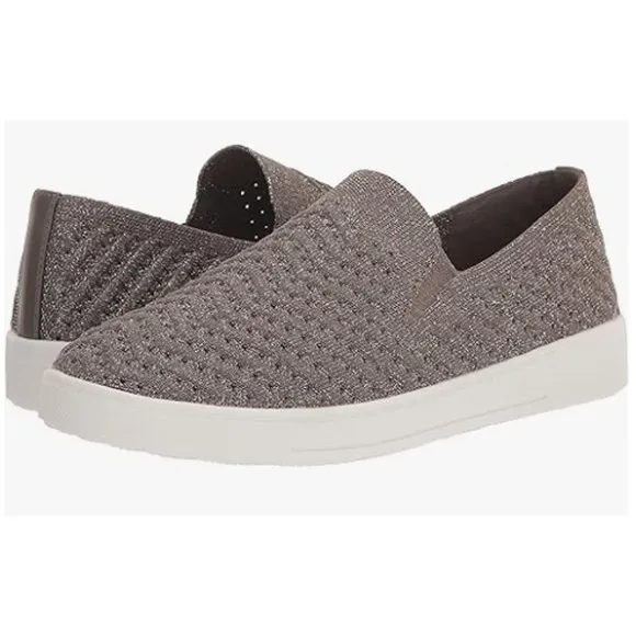 WHITE MOUNTAIN Shoes Courage Women's Slip-on Sneaker, Silver/Fabric, Size 8