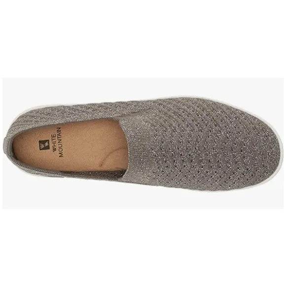 WHITE MOUNTAIN Shoes Courage Women's Slip-on Sneaker, Silver/Fabric, Size 8