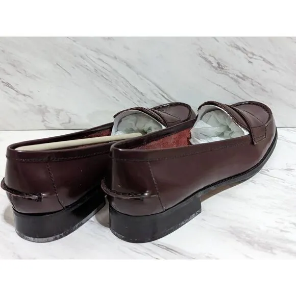 White Mountain Womens Burgundy Slip On Leather Loafer Size 8.5 New In Box