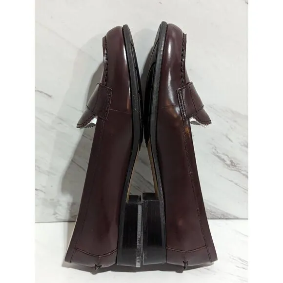 White Mountain Womens Burgundy Slip On Leather Loafer Size 8.5 New In Box