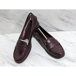 White Mountain Womens Burgundy Slip On Leather Loafer Size 8.5 New In Box
