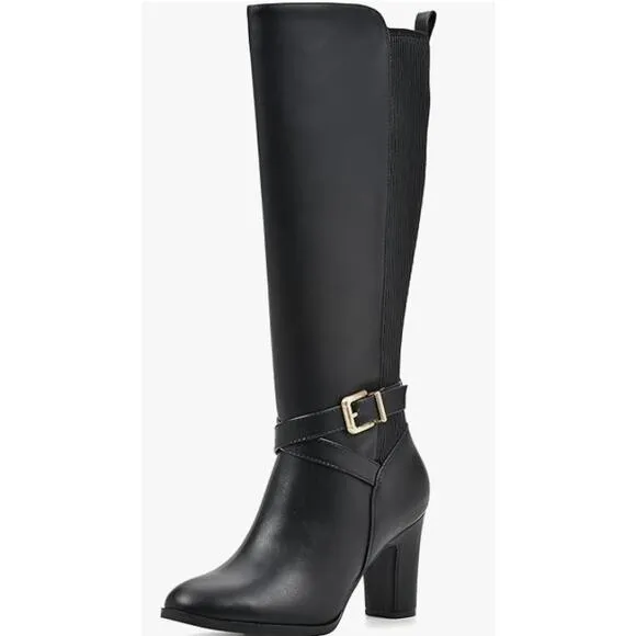 WHITE MOUNTAIN Women's Teals Block Heeled Dress Tailored Tall Shaft Boot Size 10
