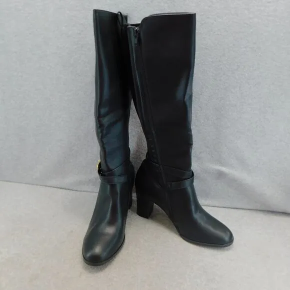 WHITE MOUNTAIN Women's Teals Block Heeled Dress Tailored Tall Shaft Boot Size 10