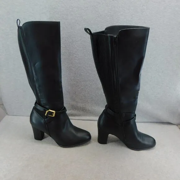 WHITE MOUNTAIN Women's Teals Block Heeled Dress Tailored Tall Shaft Boot Size 10