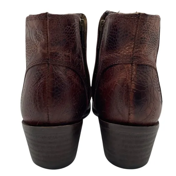 Wolverine Womens Shoes Leather Ankle Boots Sz 5.5 Brown Booties Zip Heeled