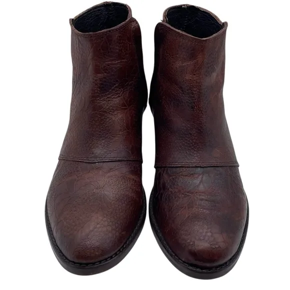 Wolverine Womens Shoes Leather Ankle Boots Sz 5.5 Brown Booties Zip Heeled